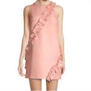 FEW MODA NEW YORK Pink Ruffle Sleeveless Dress Small